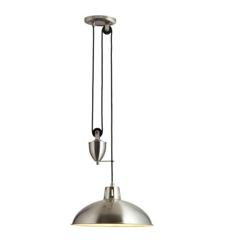 Fairfield Pendant Light Satin Nickel.