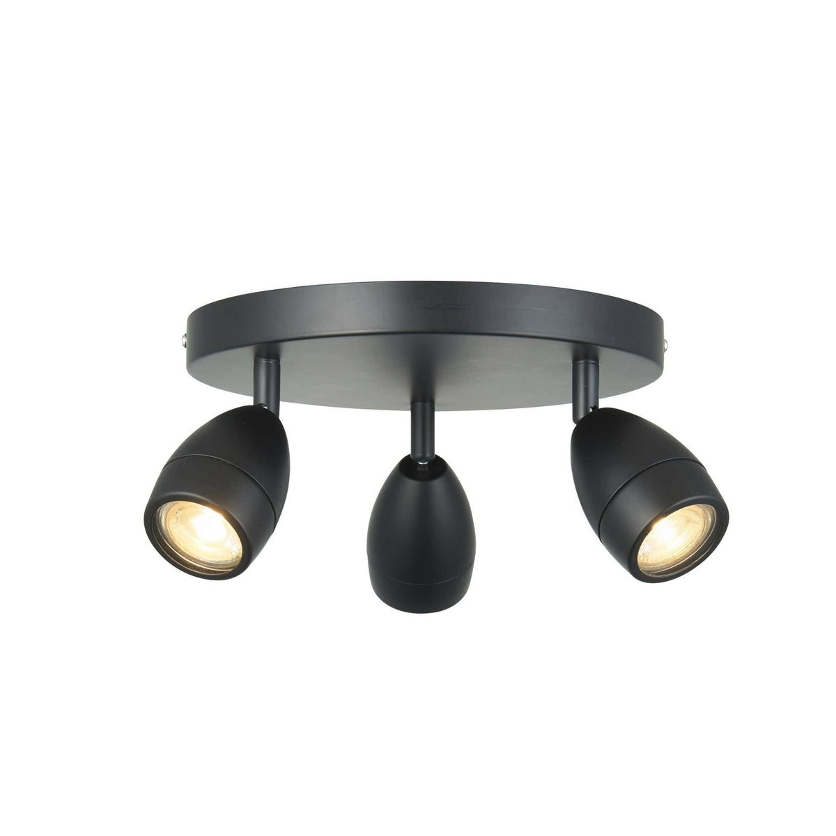 Fareham Bathroom Ceiling Light - Triple Black.