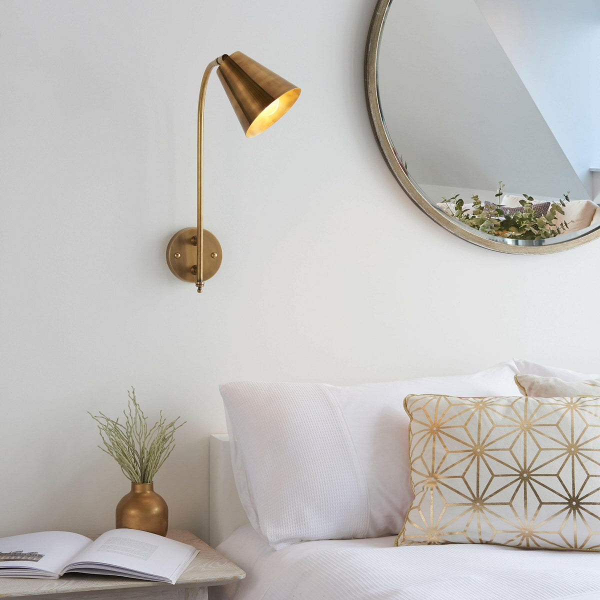 Fenton Wall Light Antique Brass.