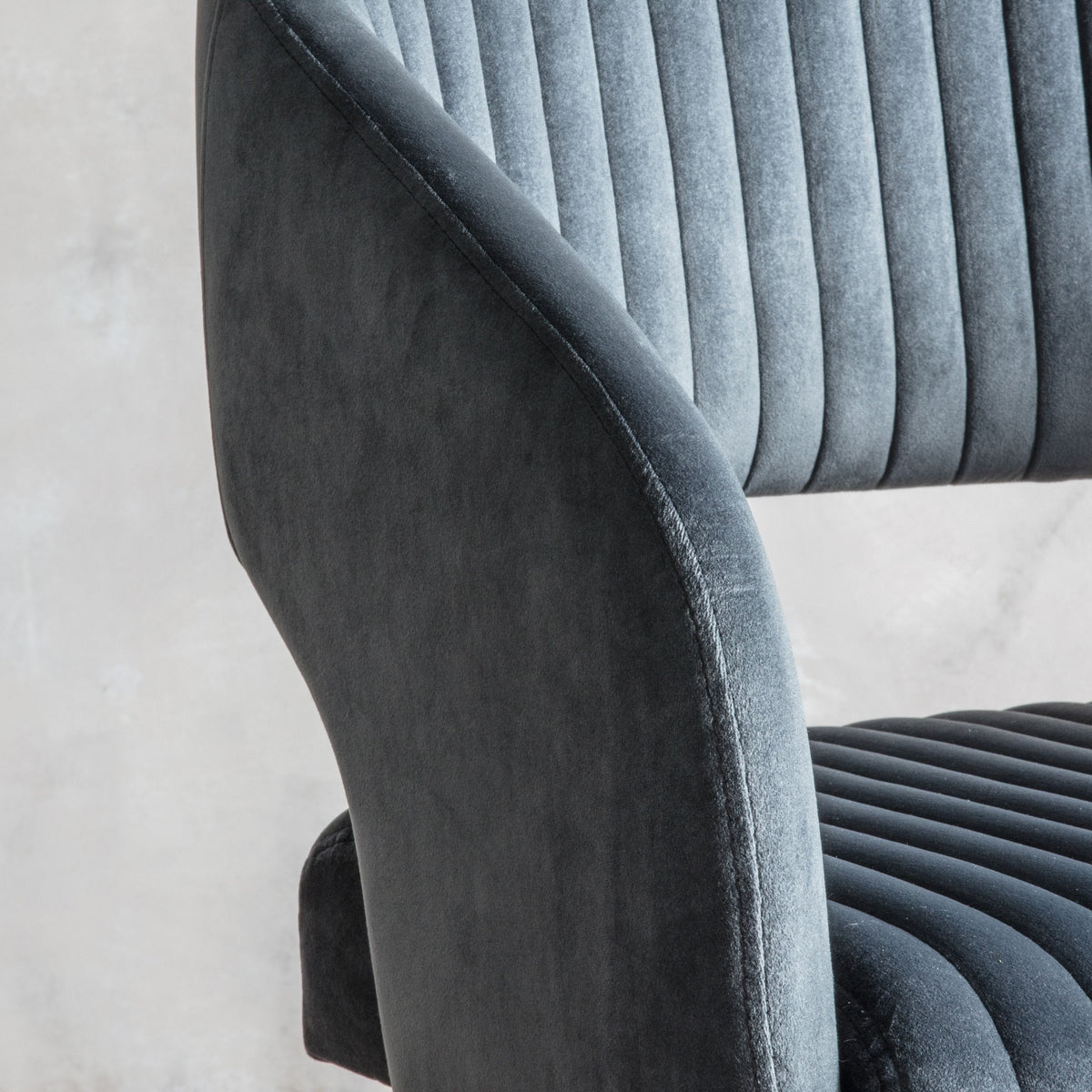 Dunball Swivel Chair Charcoal Velvet.