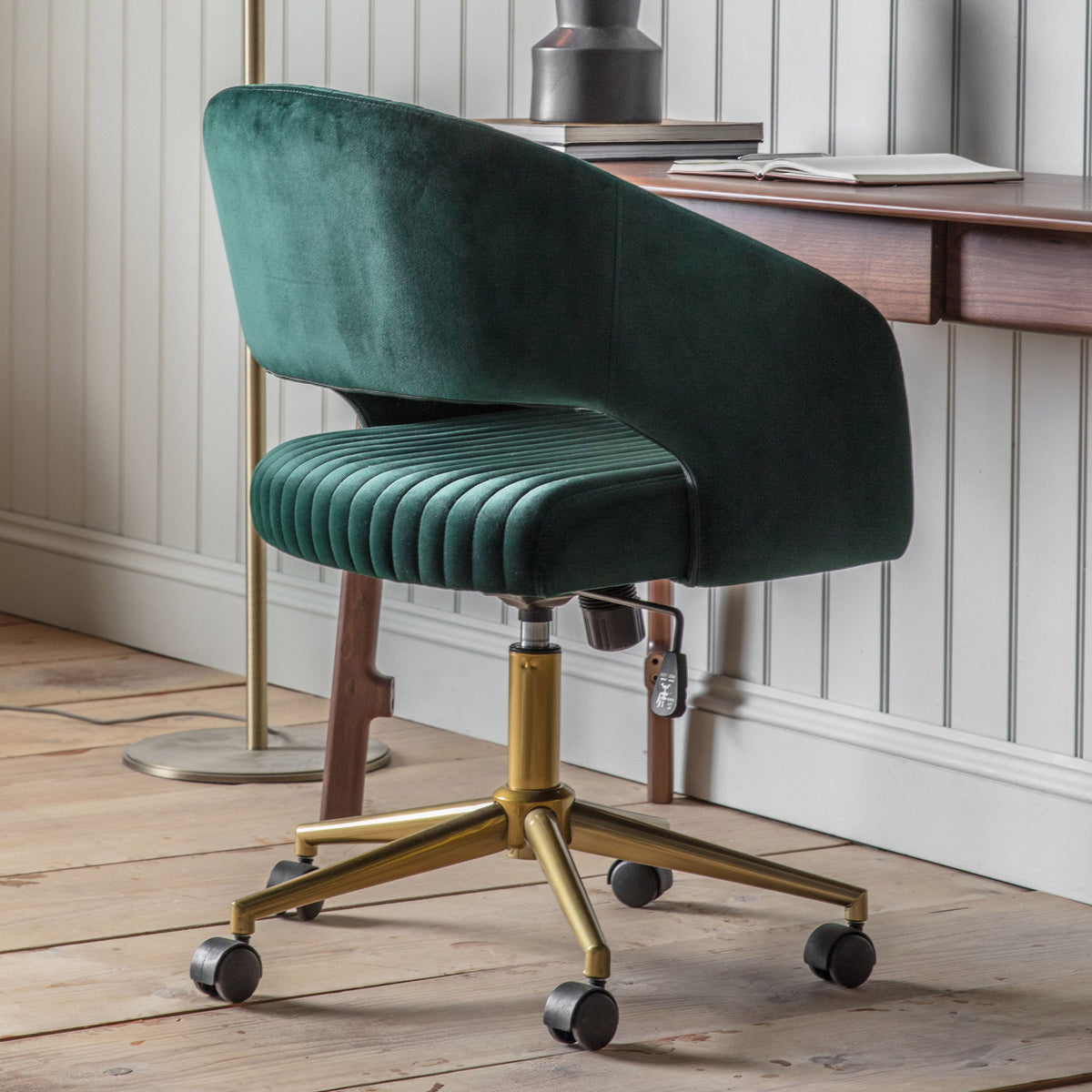 Dunball Swivel Chair Green Velvet.