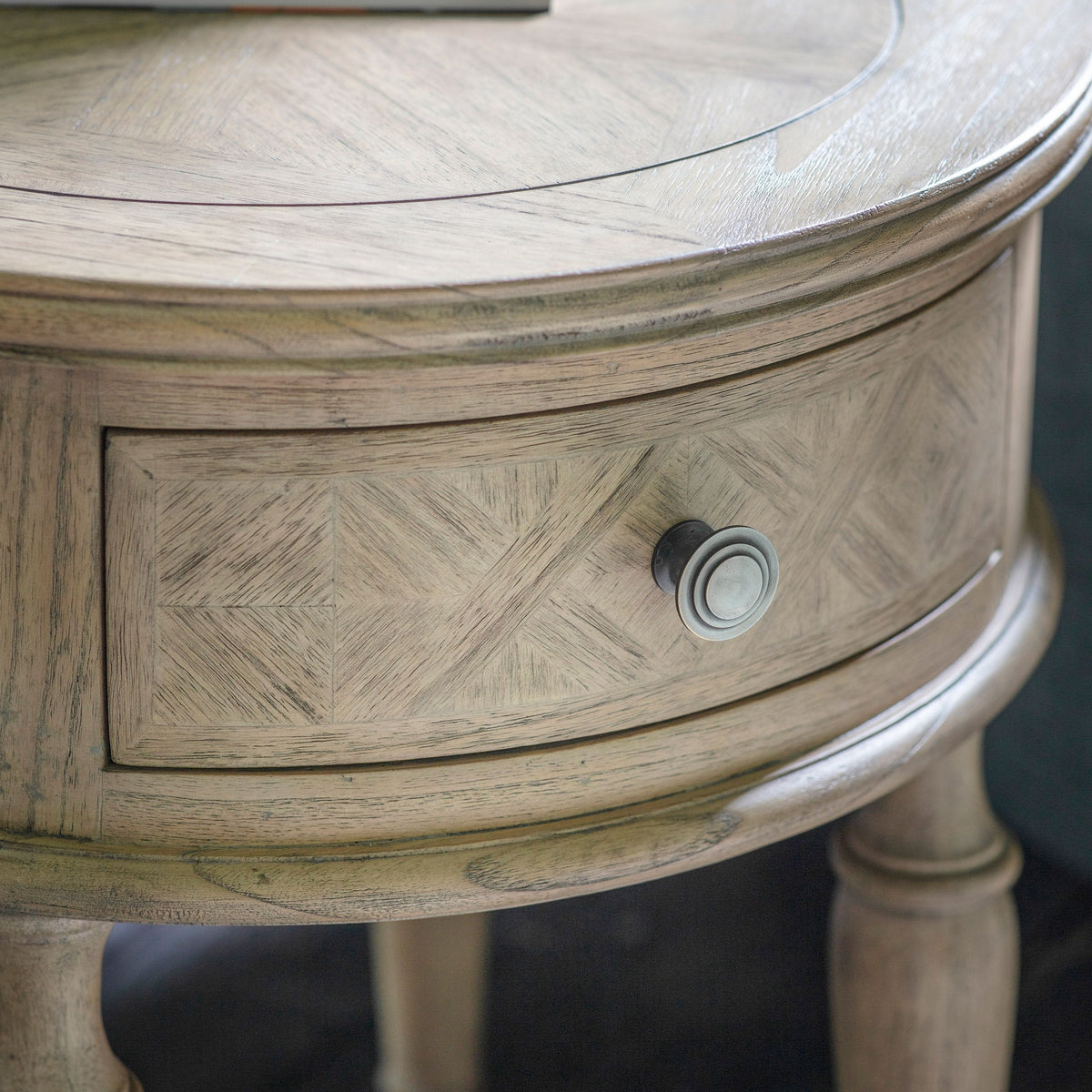 Dunbar Round 1 Drawer Side Table.