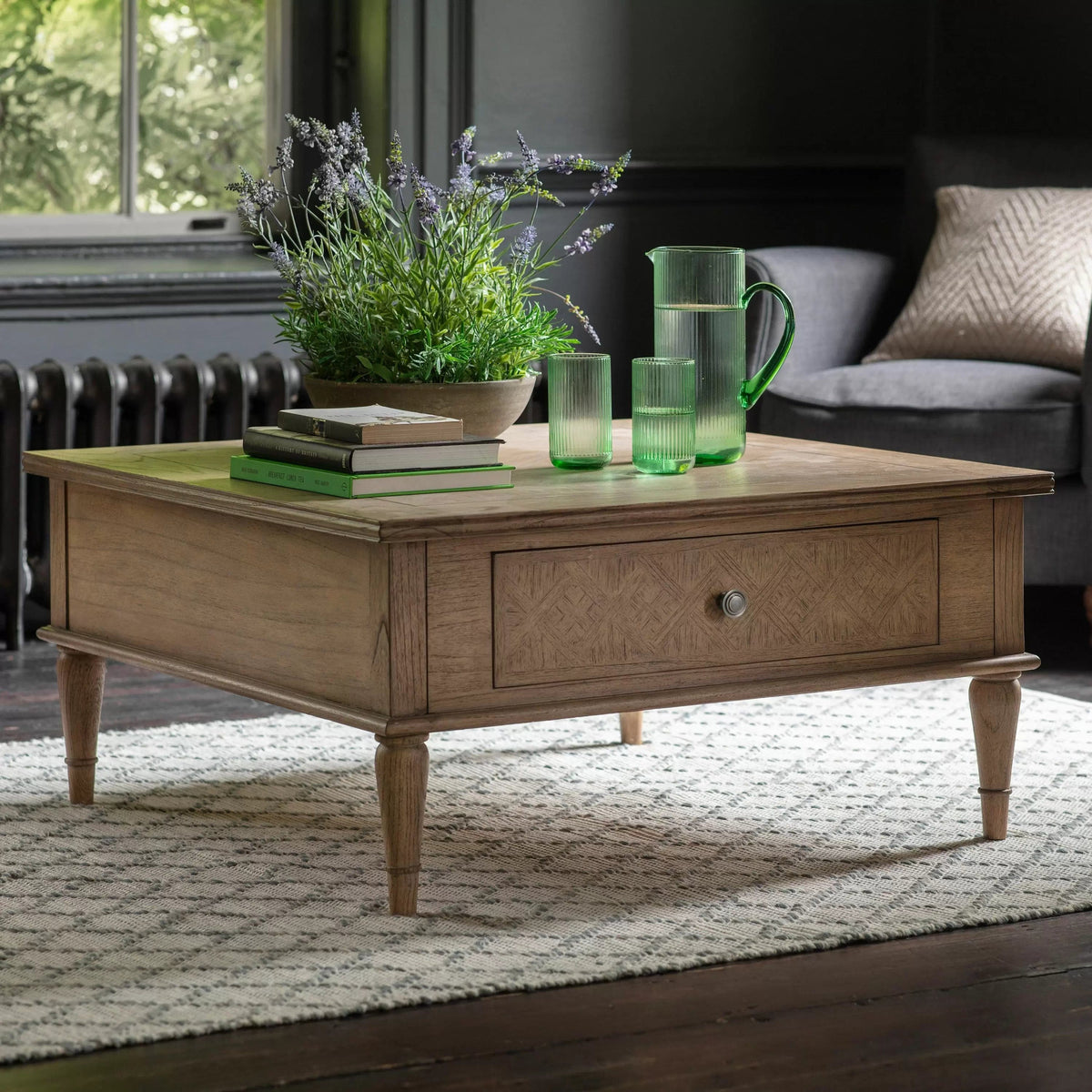 Dunbar Square 2 Drawer Coffee Table.