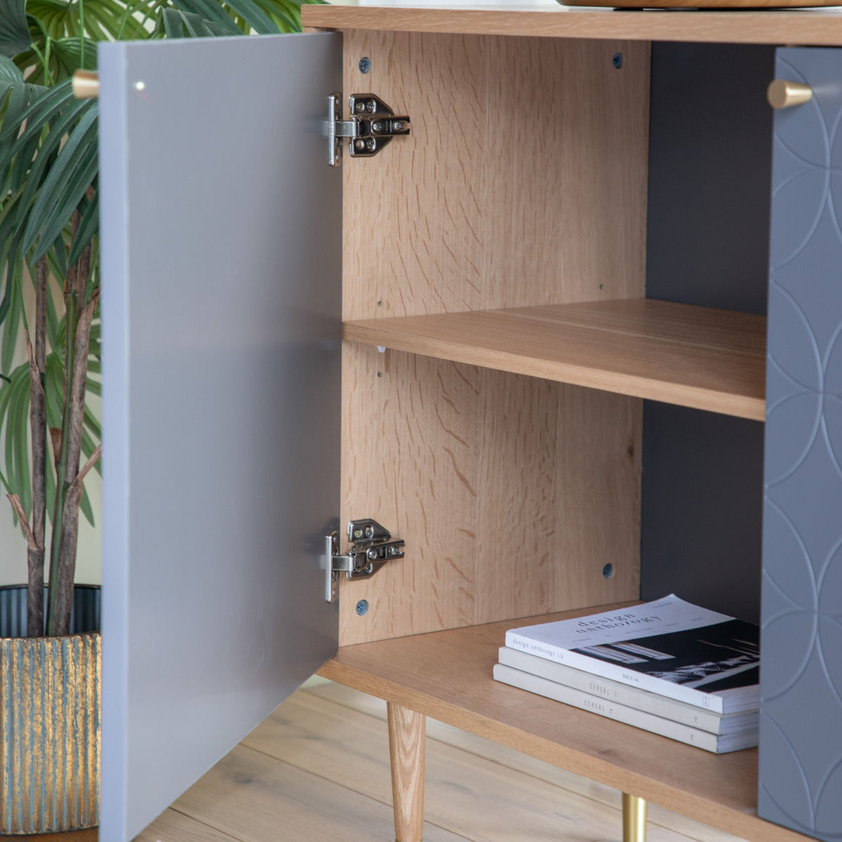 Durleigh 2 Door Cabinet Oak Grey 1200x400x790mm.