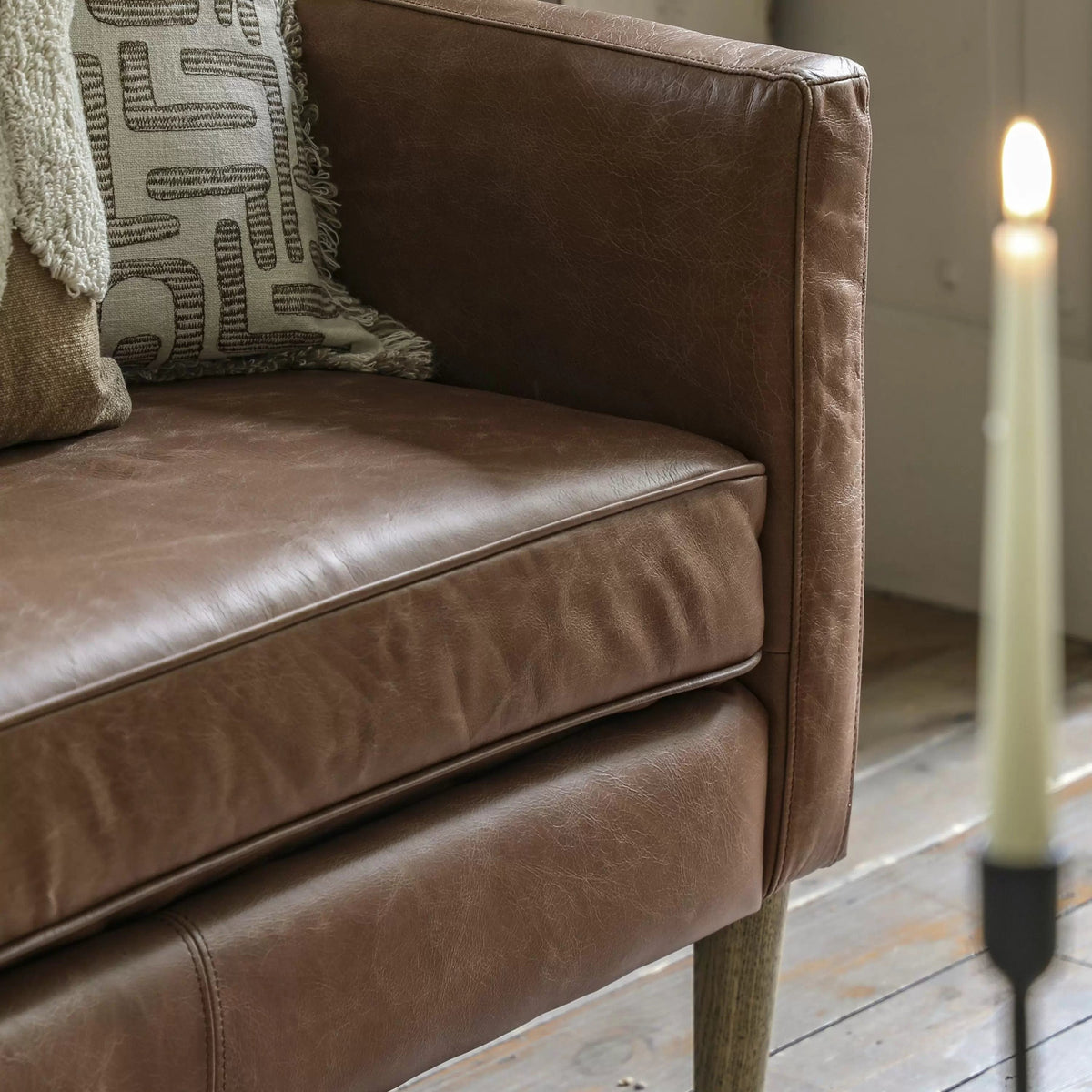 Eastover 2 Seater Sofa Vintage Brown Leather.