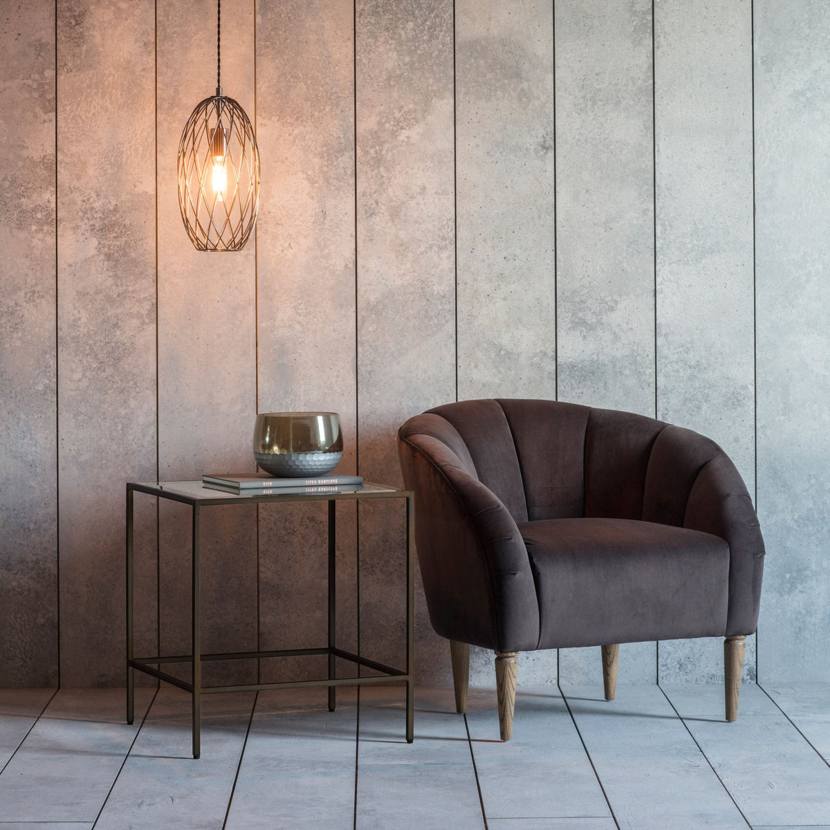 Furze Side Table Bronze W500 x D500 x H550mm.