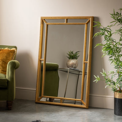 Bodhi Living Grangemouth Rectangle Mirror Gold House of Isabella UK