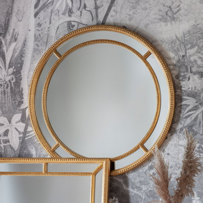 Bodhi Living Grangemouth Round Mirror Gold House of Isabella UK