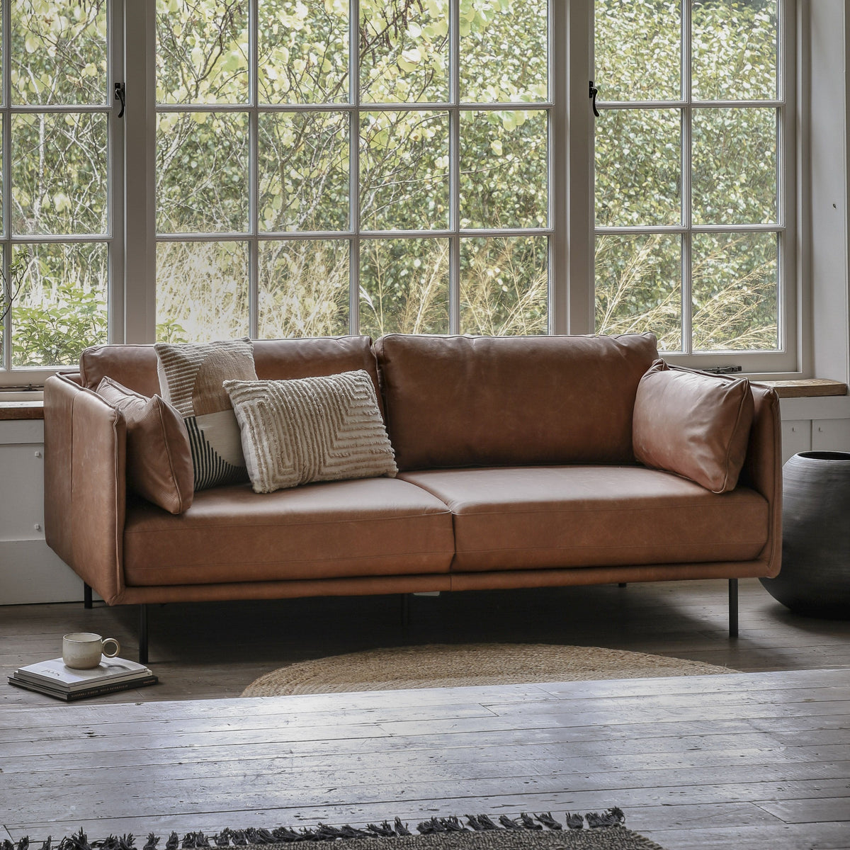 Hillend Sofa Brown Leather.