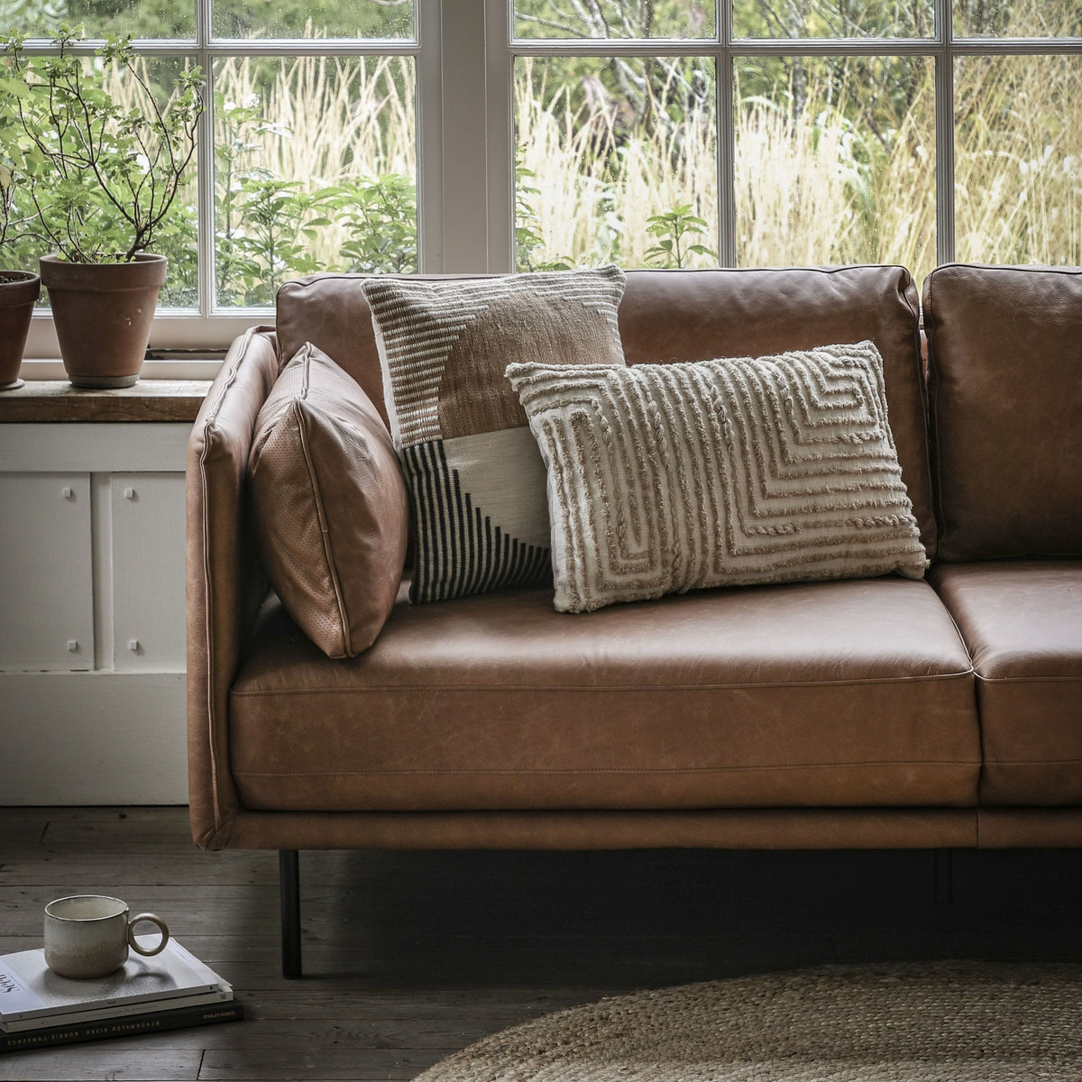 Hillend Sofa Brown Leather.