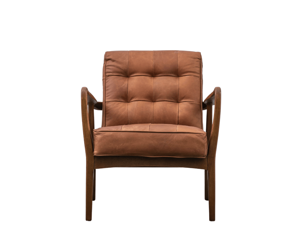 Clackwell Armchair - Vintage Brown Leather.