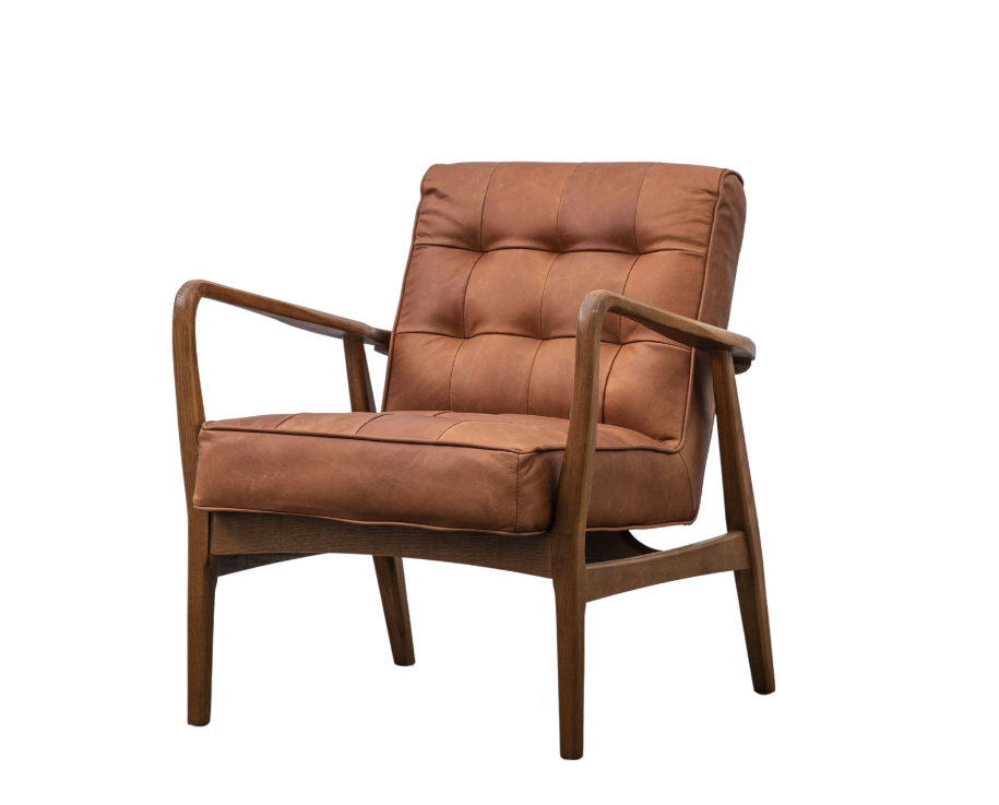 Clackwell Armchair - Vintage Brown Leather.