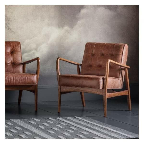 Clackwell Armchair - Vintage Brown Leather.