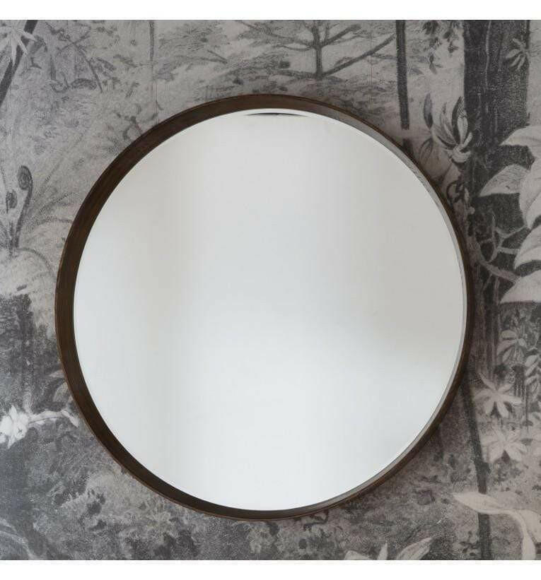 Colwyn Round Mirror Walnut.