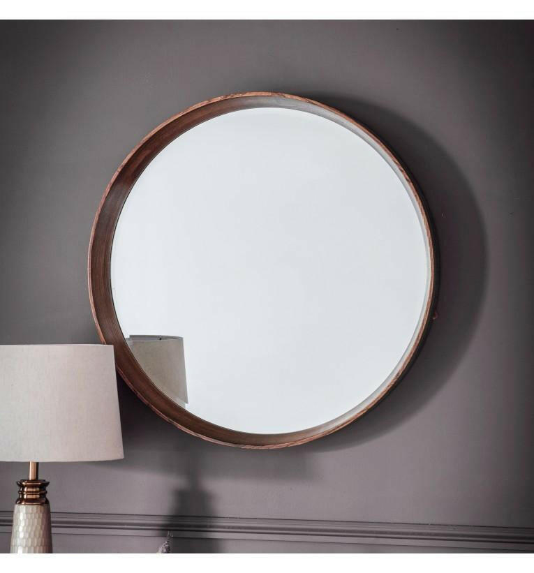 Colwyn Round Mirror Walnut.