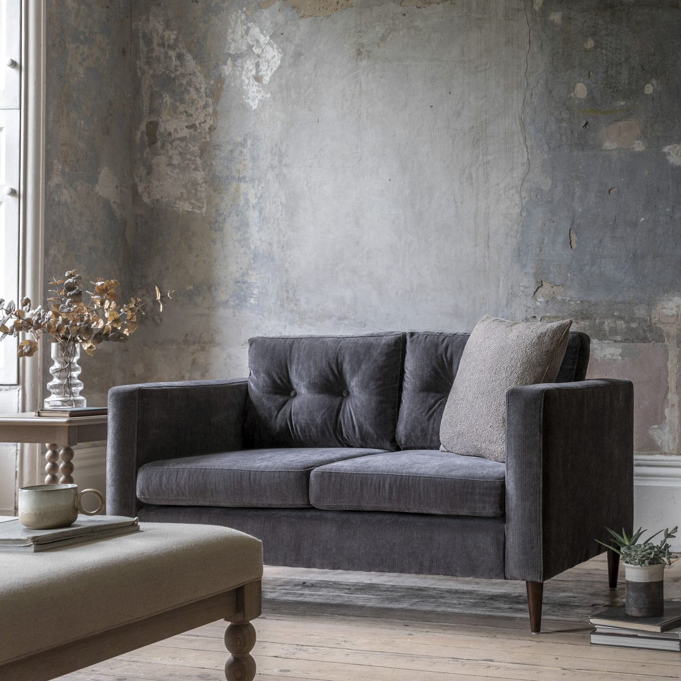 Bodhi Living Millbrook Sofa 2 Seater Charcoal House of Isabella UK