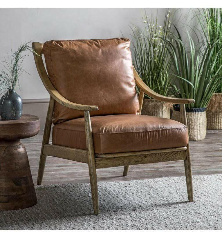 Fleet Armchair Brown Leather.