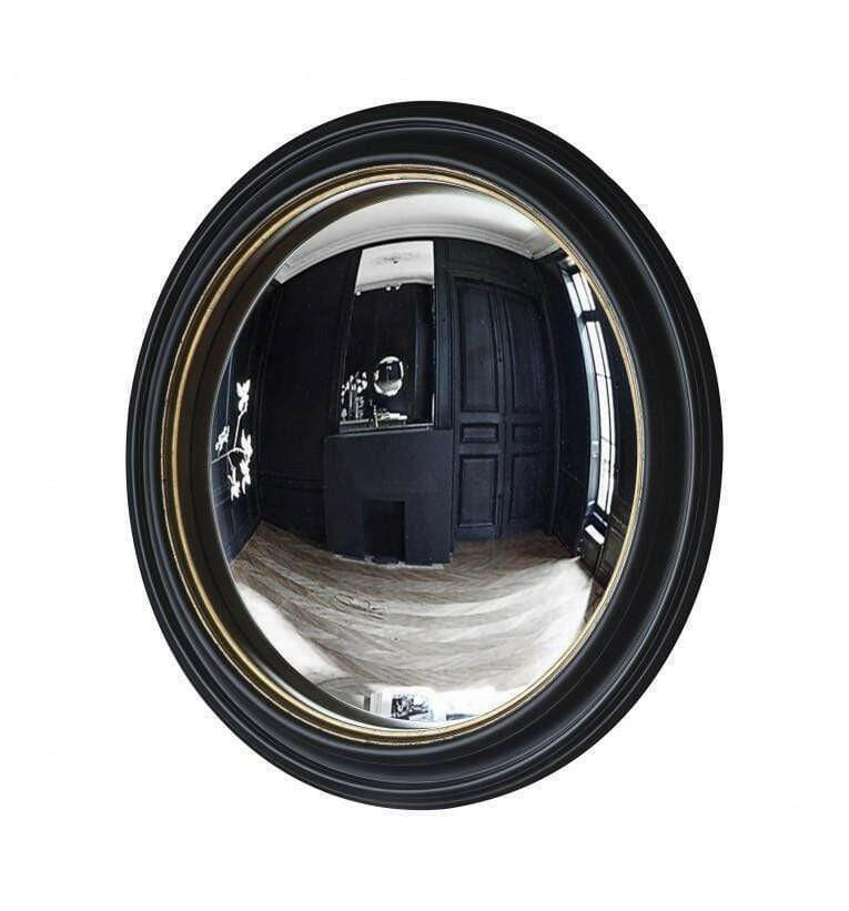Fraddon Convex Mirror Black & Gold 63x45x63cm.