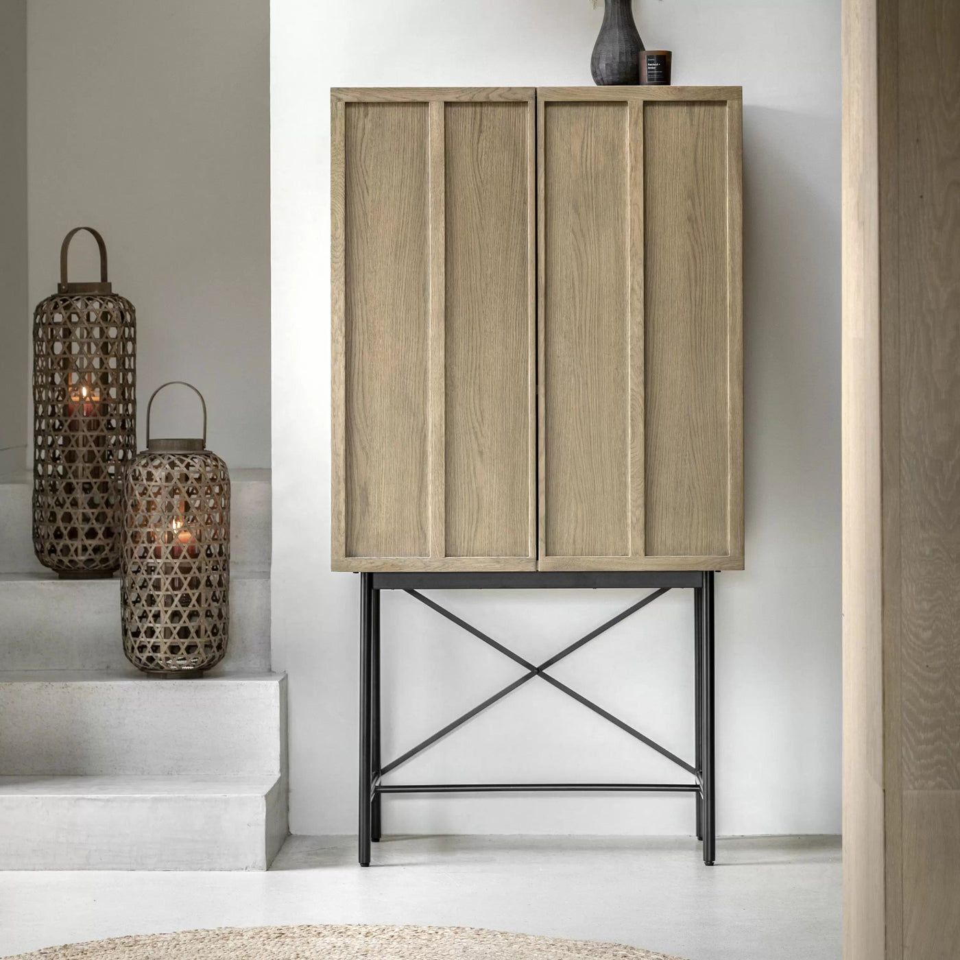 Bodhi Living Rosemergy 2 Door Cocktail Cabinet 850x400x1600mm House of Isabella UK