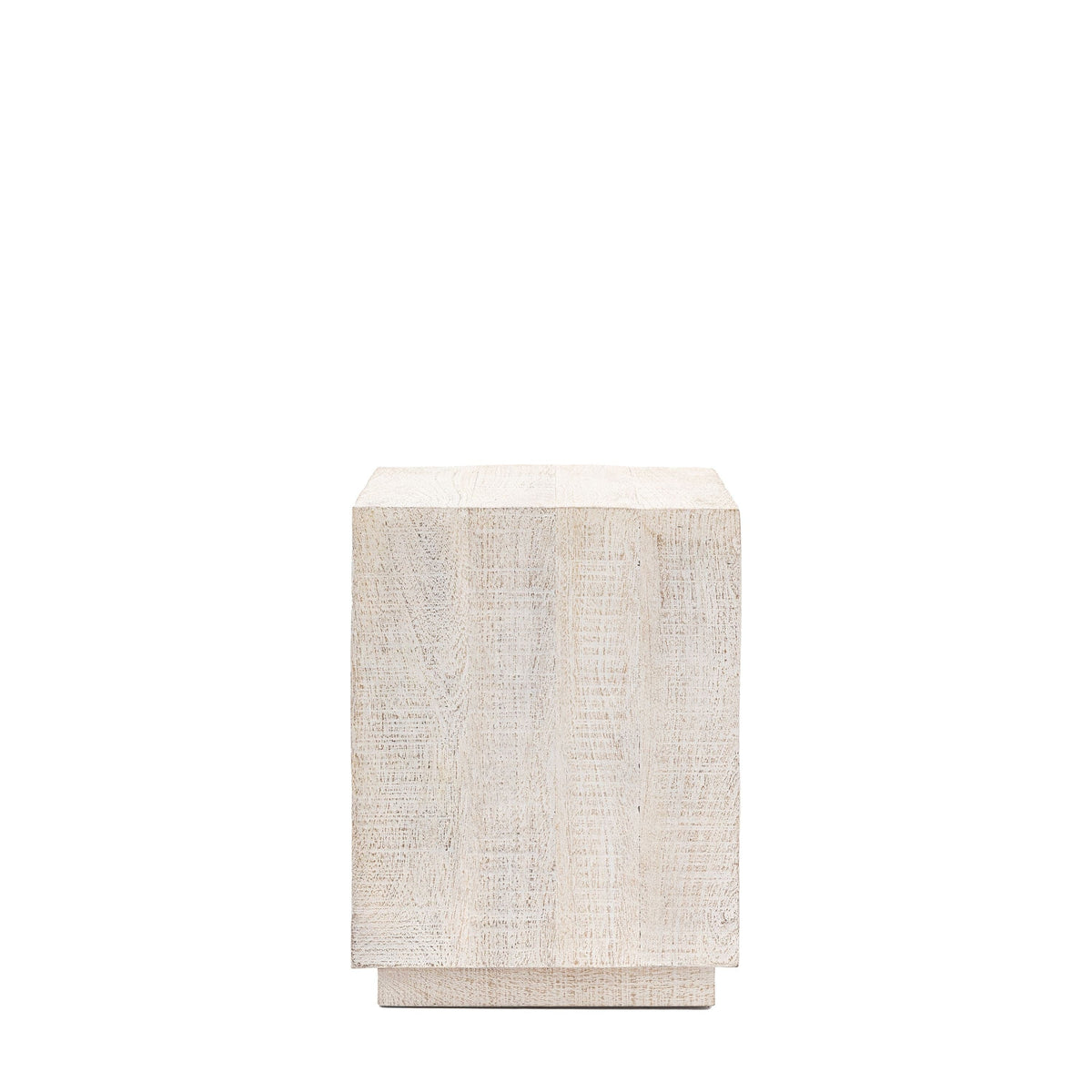 Wolsty Side Table Whitewash 400x400x550mm.