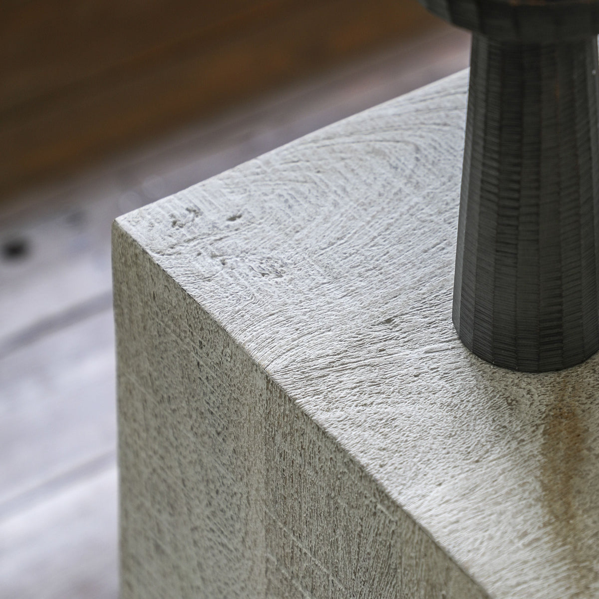 Wolsty Side Table Whitewash 400x400x550mm.