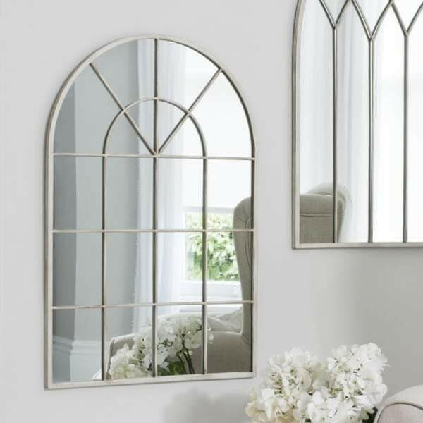 Colyton Cream Metal Window Mirror 35.5x23.5".