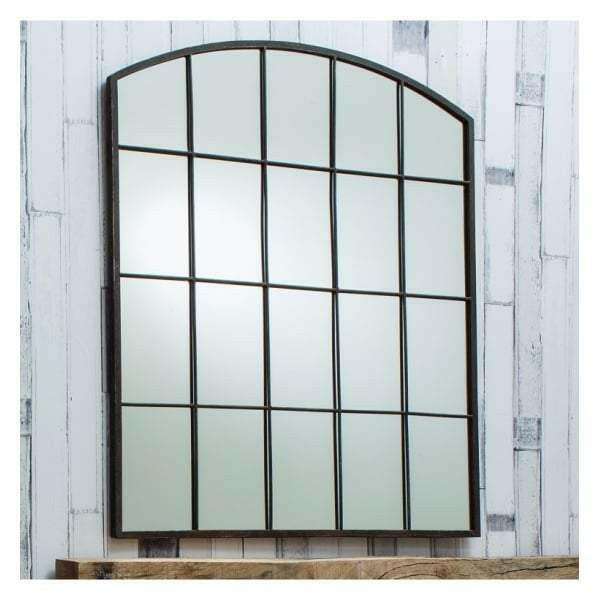 Framlingham Radius Top Rectangle Mirror Rustic Metal 36x30".