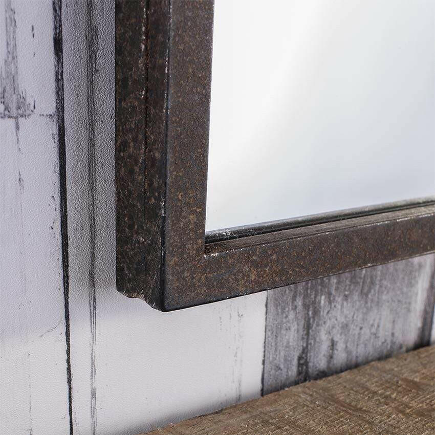 Framlingham Radius Top Rectangle Mirror Rustic Metal 36x30".