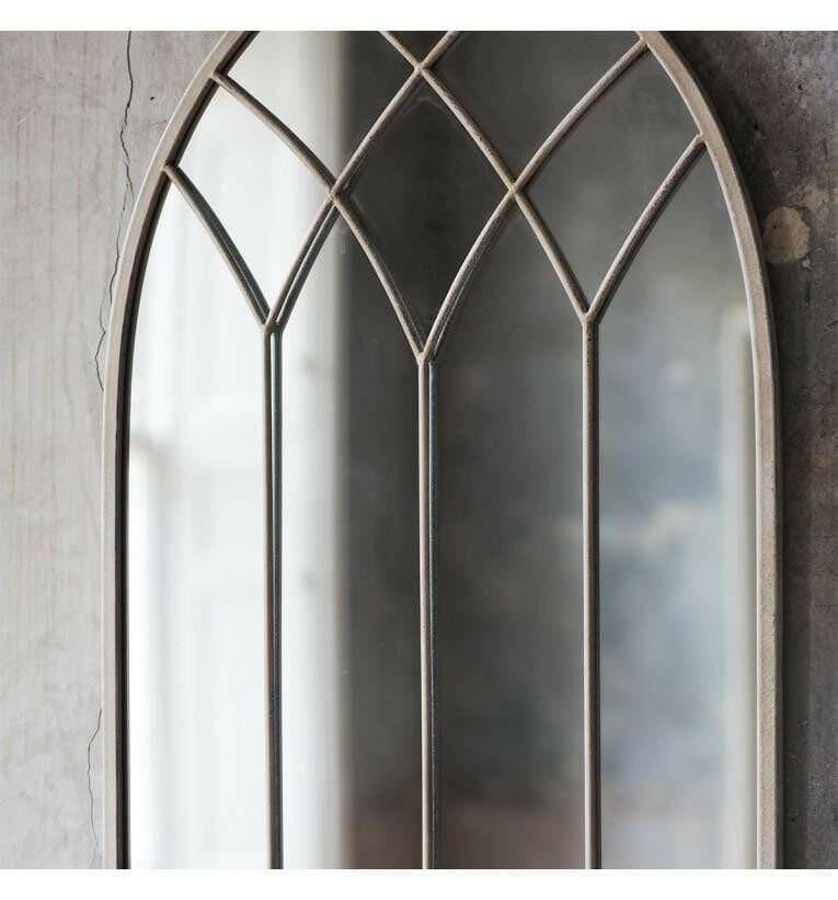 Freathy Cream Arched Window Mirror 37.5x19.5".