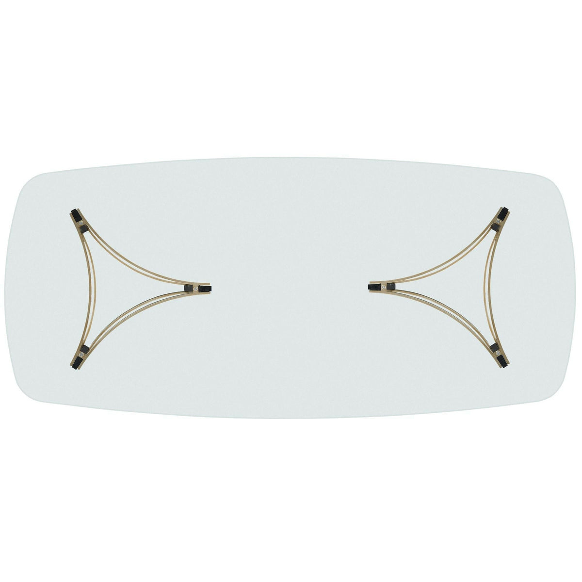 Remix Dbl Ped Glass Top Table.