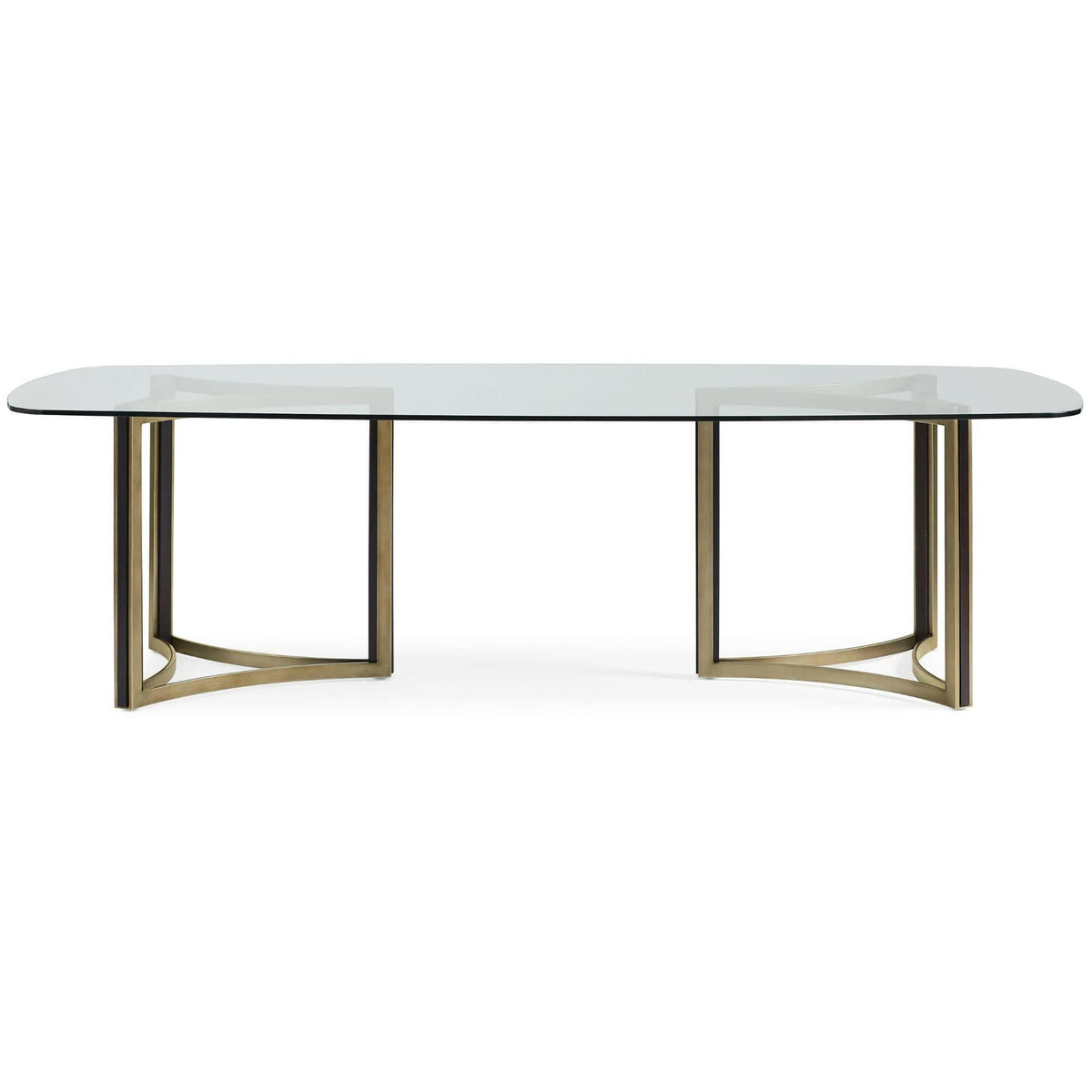 Remix Dbl Ped Glass Top Table.
