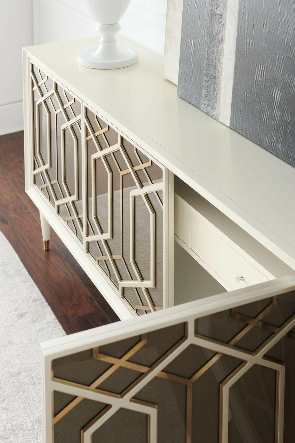 Outside Interest Media Cabinet.