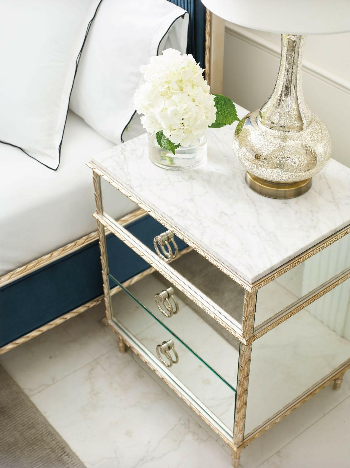 Fontainebleau Mirrored Bedside Table.