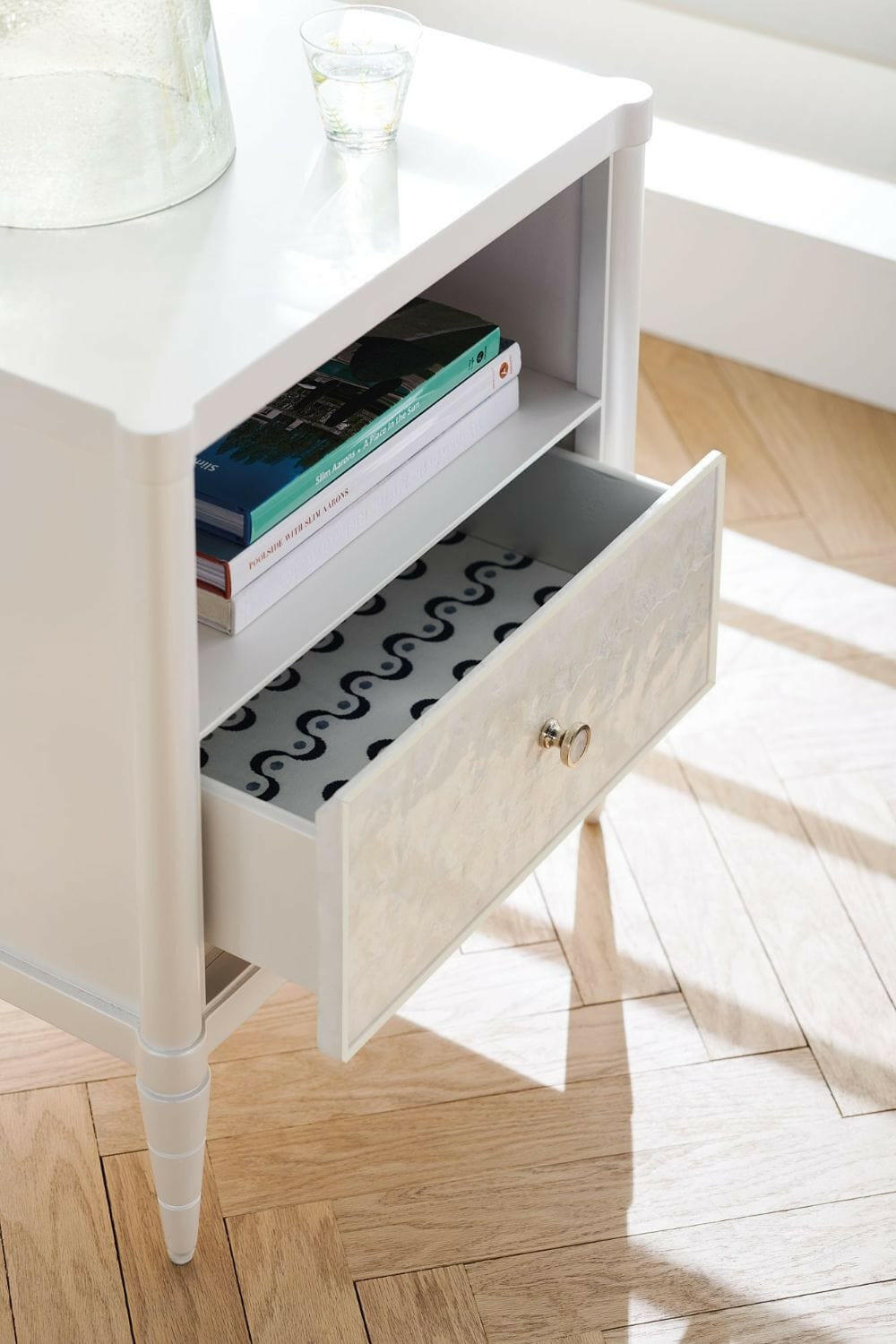 White Cap Bedside Table.