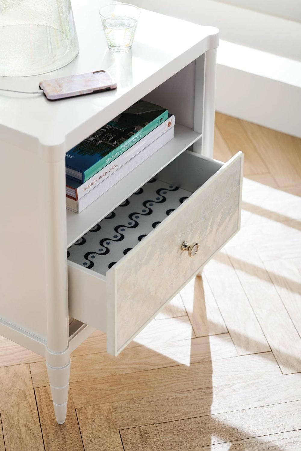 White Cap Bedside Table.