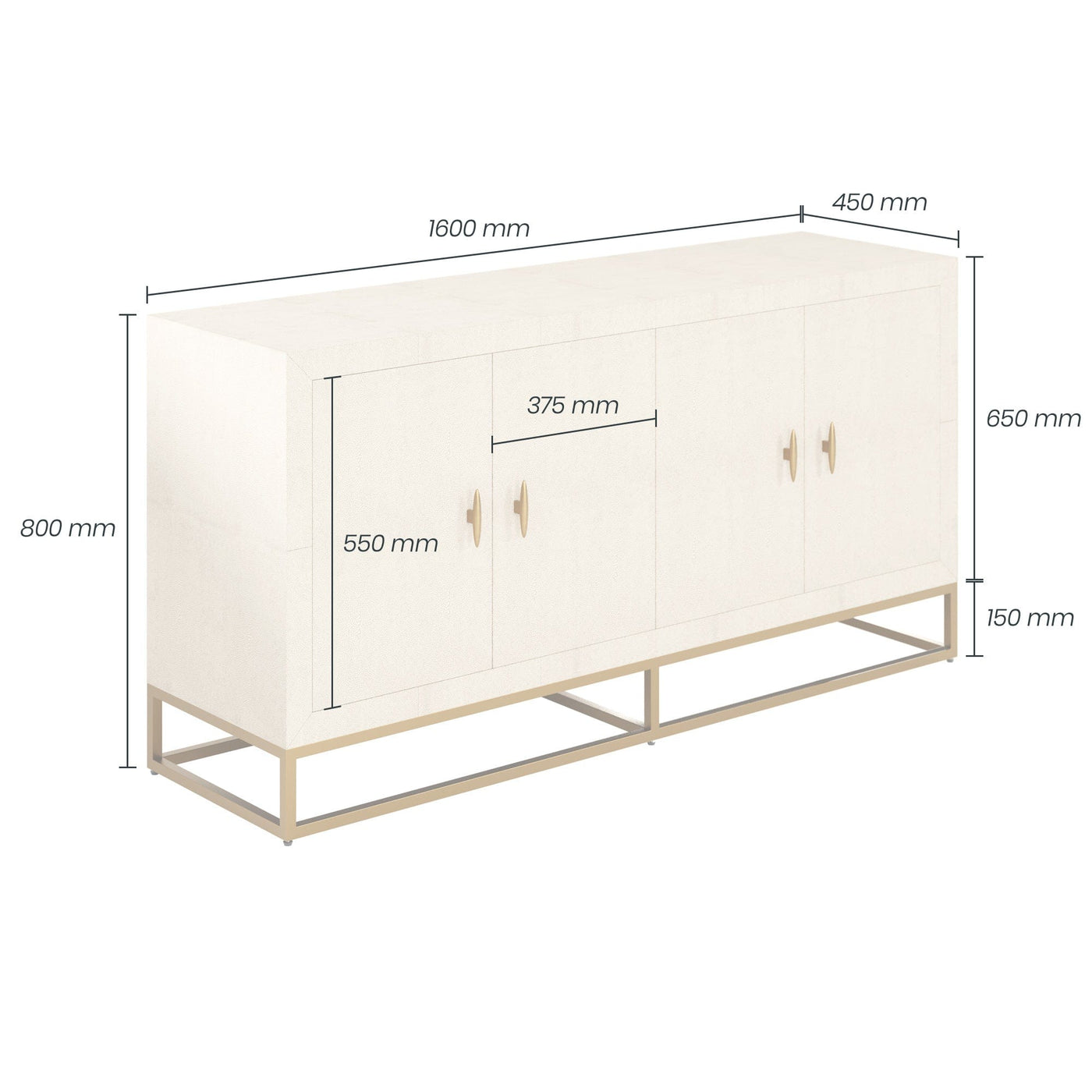 DI Designs Living Hampton Sideboard - Ivory House of Isabella UK