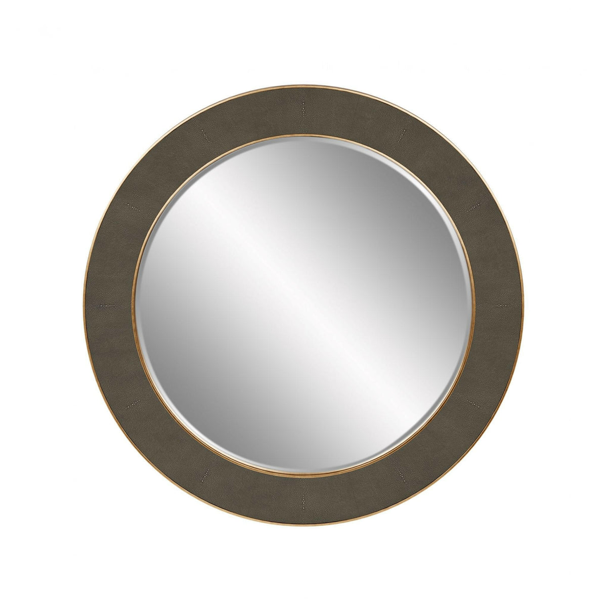 Hampton Mirror, Round - Grey Shagreen.