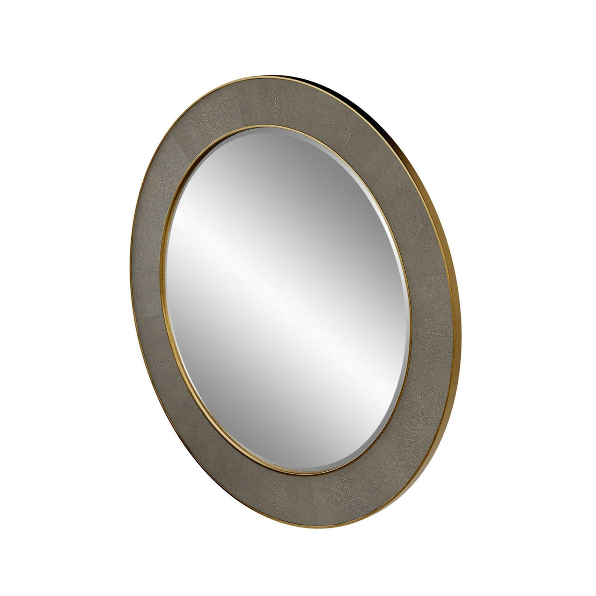 Hampton Mirror, Round - Grey Shagreen.