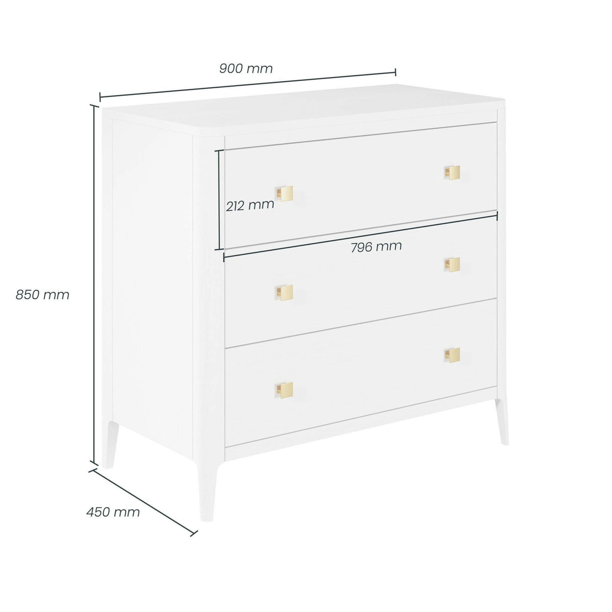Abberley Chest of Drawers - White.