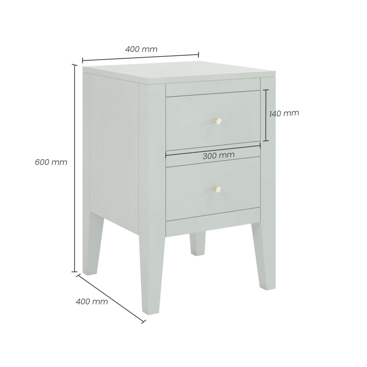 Alton Bedside - Pigeon Grey.