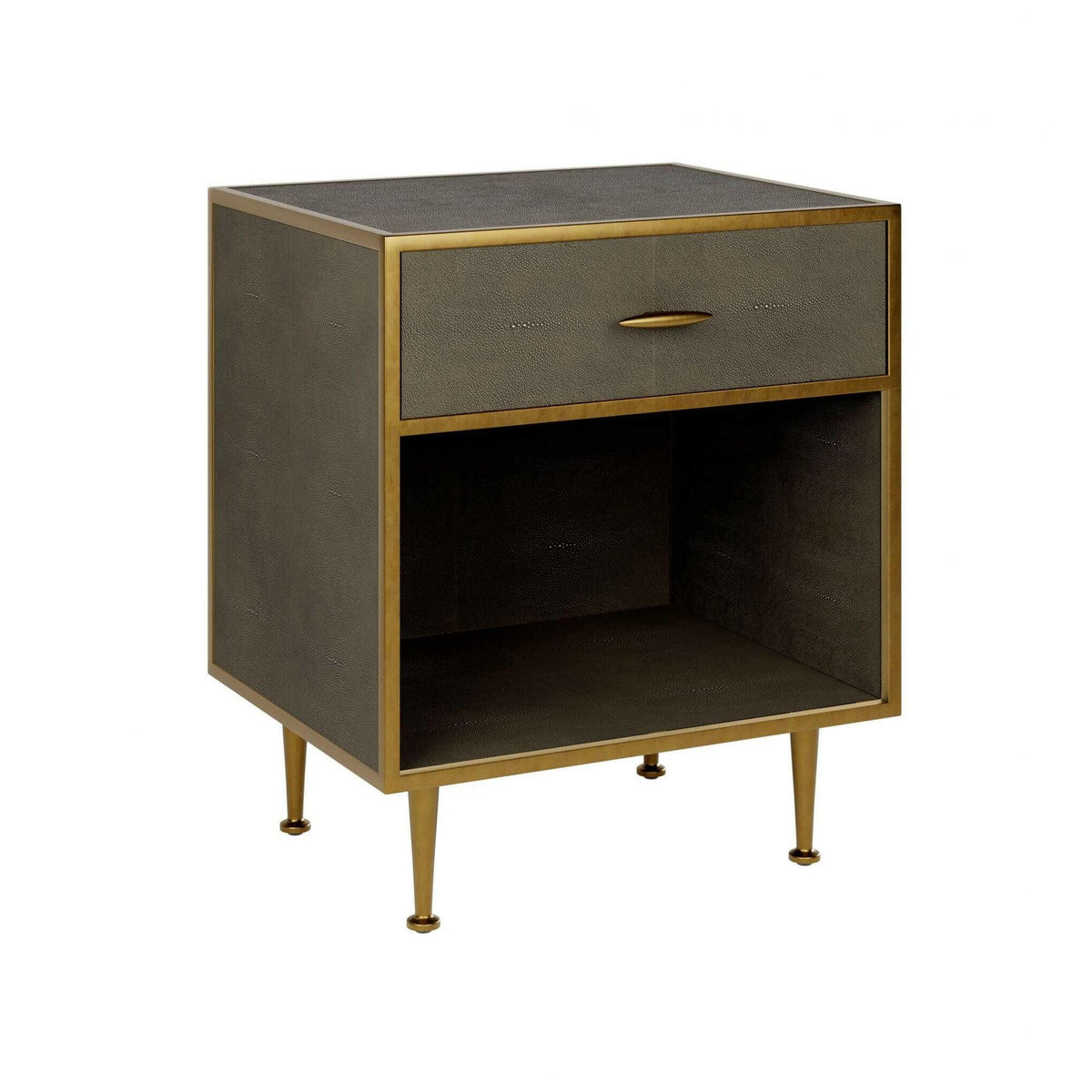 Hampton Bedside Table - Grey Shagreen.