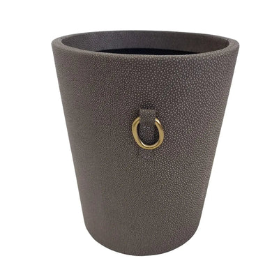 Eccotrading Design London Accessories Cone Waste Bin Grey Shagreen Leather House of Isabella UK