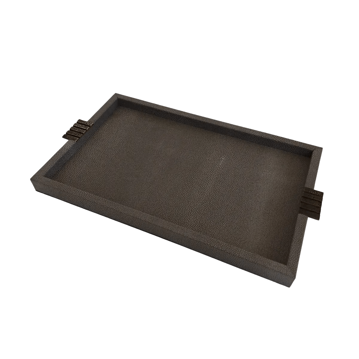 Honeycomb Tray Grey Shagreen Leather.