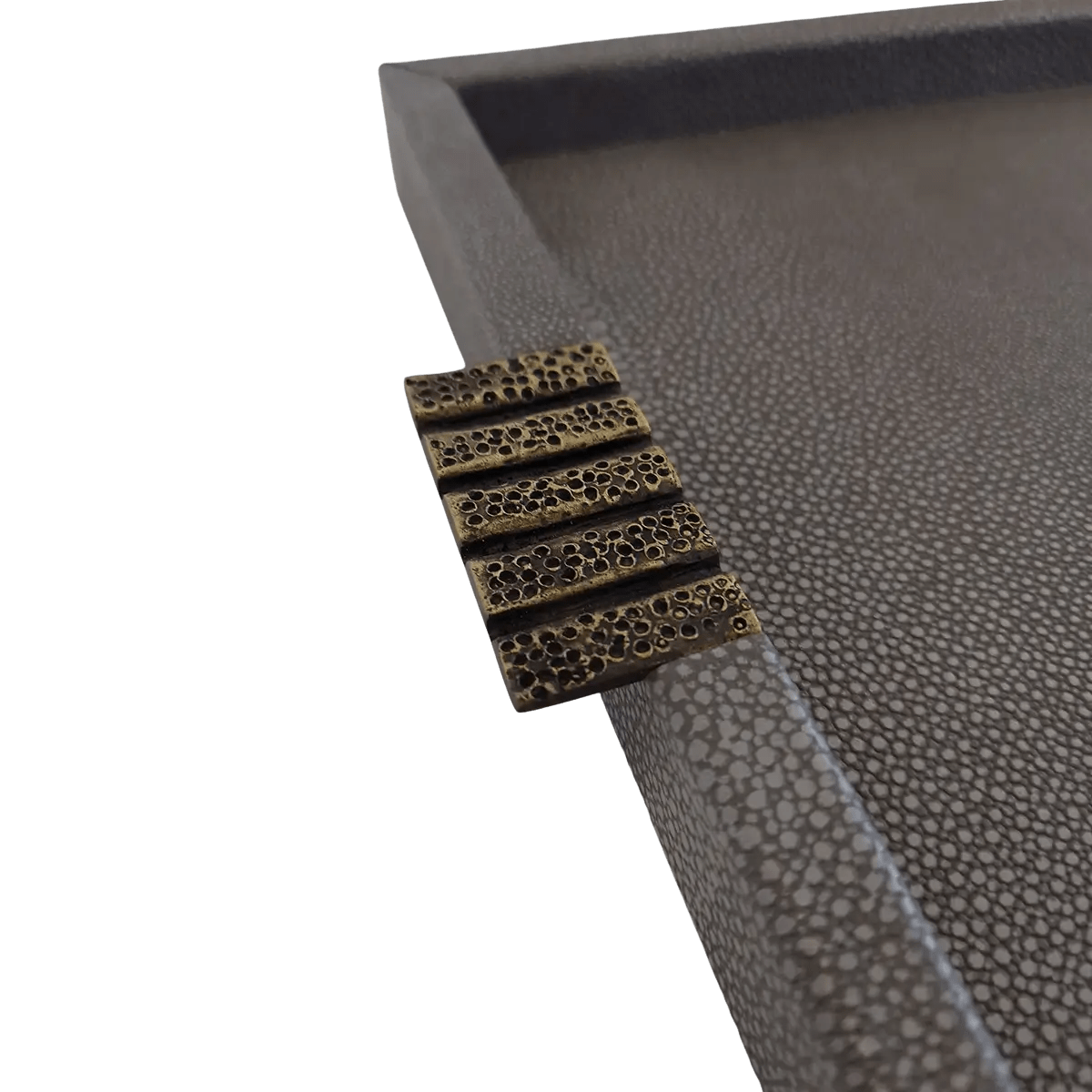 Eccotrading Design London Accessories Honeycomb Tray Grey Shagreen Leather House of Isabella UK