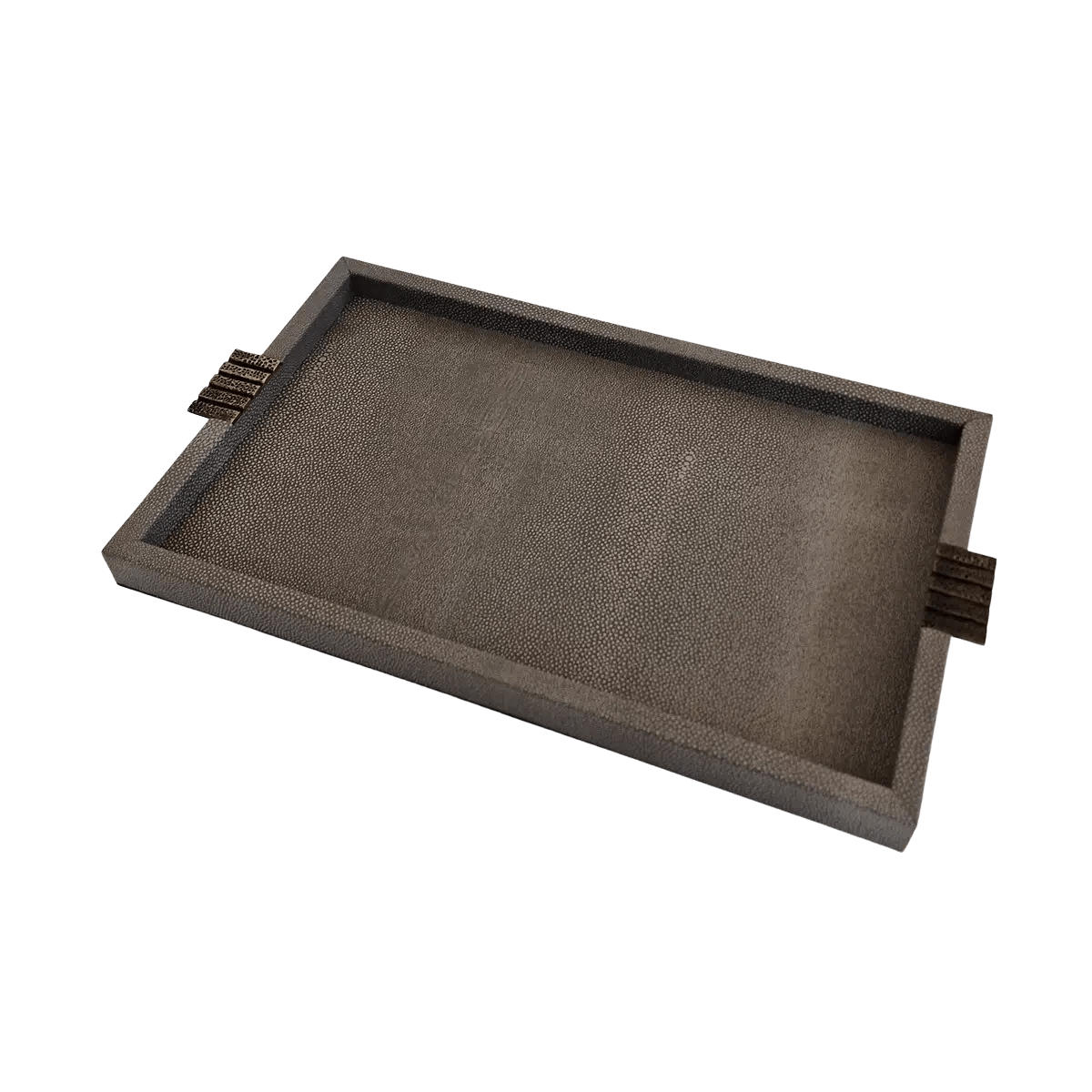 Honeycomb Tray Grey Shagreen Leather.