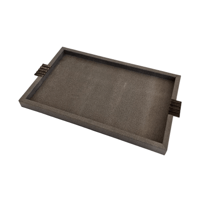 Eccotrading Design London Accessories Honeycomb Tray Grey Shagreen Leather House of Isabella UK