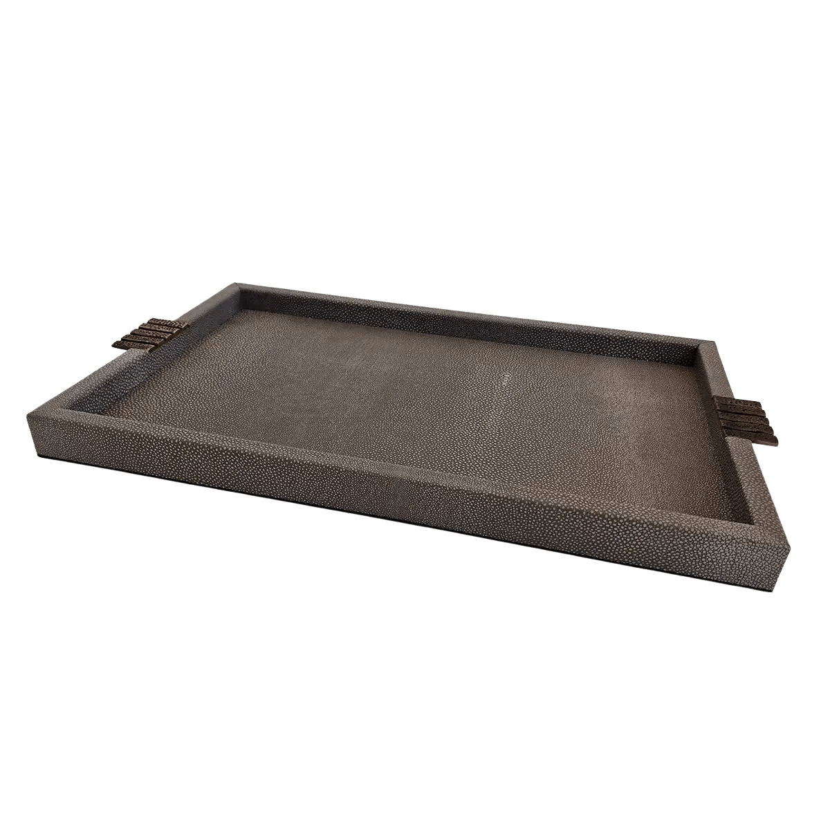 Honeycomb Tray Grey Shagreen Leather.