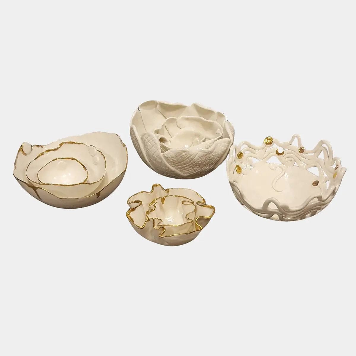 Porcelain Fluted Bowls set of 2.