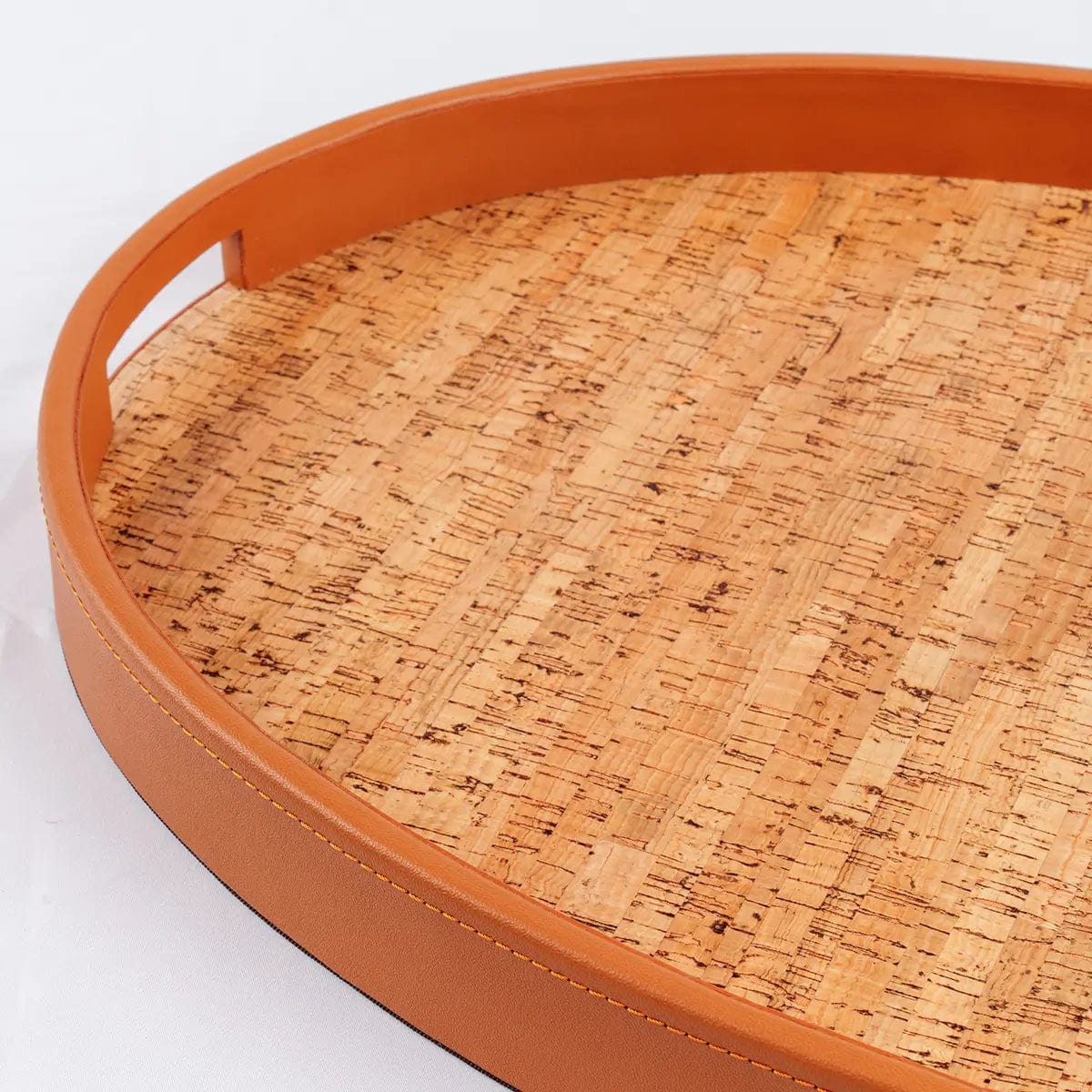 Ralf Oval Tray Leather and Cork.