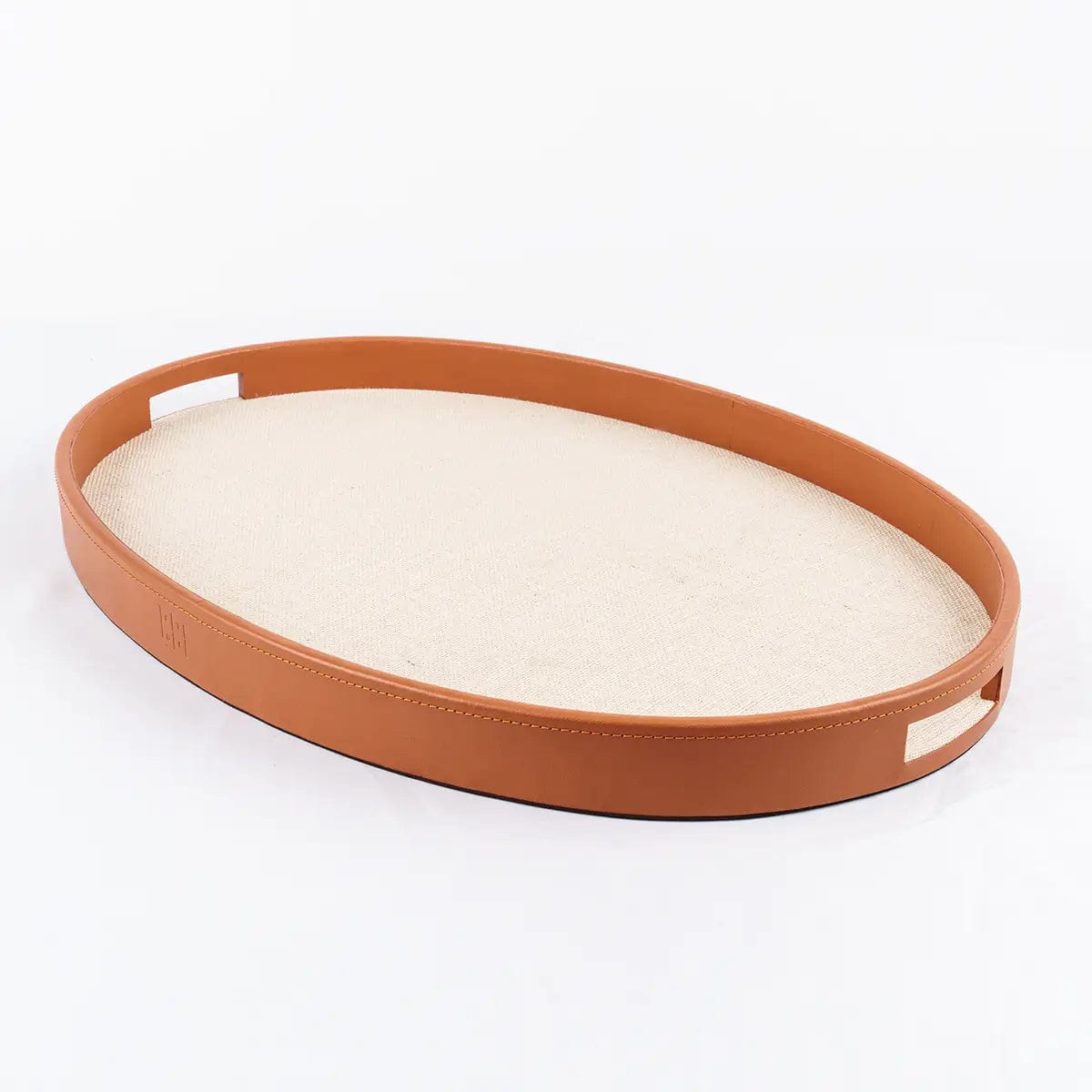 Eccotrading Design London Accessories Ralf Oval Tray Leather and Jute House of Isabella UK